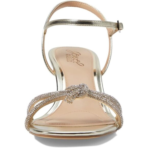 Jewel Badgley Mischka Women's Maci Rhinestone Knot Kitten Heel Sandals - Picture 2 of 3